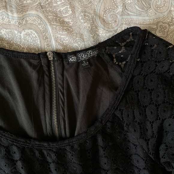 Bebop Black Floral Lace Overlay Mini - Picture 2 of 5